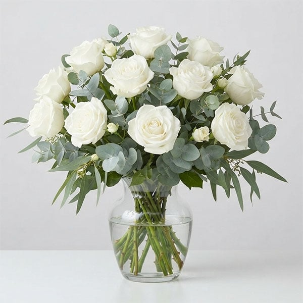 12 White Roses